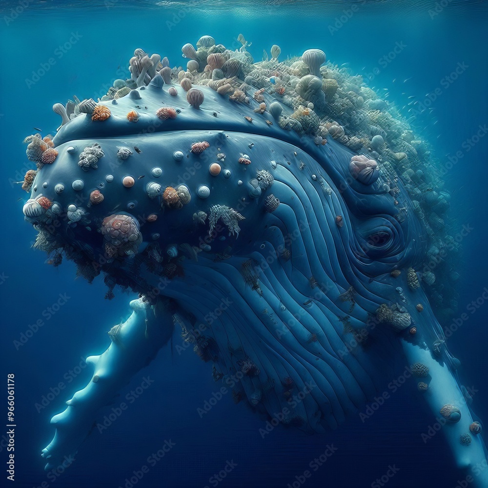 Humpback Whale The tubercles or bumps on its head and the barna Stock ...