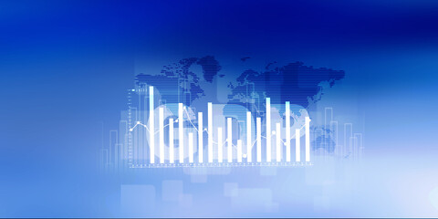 Wall Mural - 2d illustration Stock market online business concept. business Graph 