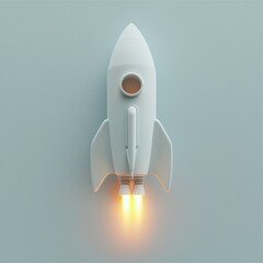 Sticker - White Rocket Launch