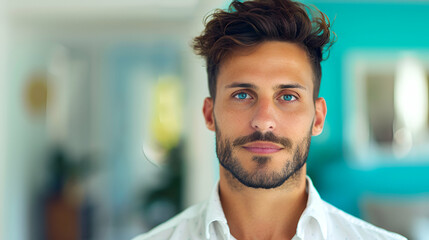 Poster - Portrait Male Real Estate Agent Bustling