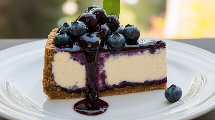 Poster - Blueberry Cheesecake Slice