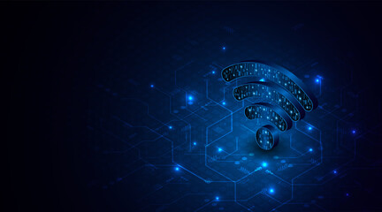 Aufkleber - Abstract wifi symbol. Concept of communication technology, internet signal or wireless connection.	