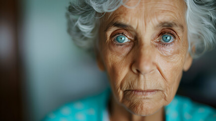 Poster - Portrait Senior Woman Posing Her Home