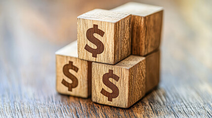 Wall Mural - A stack of wooden blocks with the word 