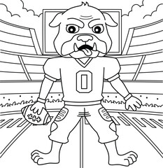 Wall Mural - American Football Mascot Coloring Page for Kids