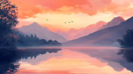 Sticker - Beautiful landscape, calm