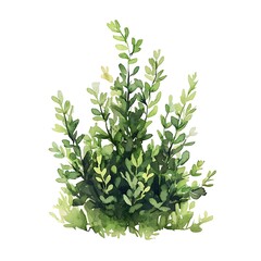 Wall Mural - there is a painting of a bush with green leaves on it