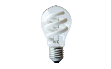 A spiral light bulb  on transparent background, png	