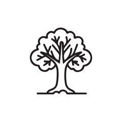 Black tree icon nature wood leaf classic white background design.