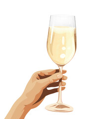 Sticker - PNG Glass champagne holding drink.