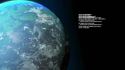 Poster - Animation of data processing with icons over globe