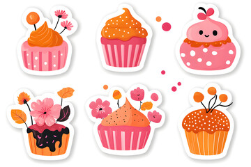 Halloween theme cute stickers collection  featuring pumpkins, apples, and leaves