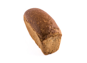 brown bread isolated on white background