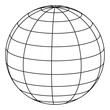 © leonardo - world wireframe sphere black line vector illustration with transparent background