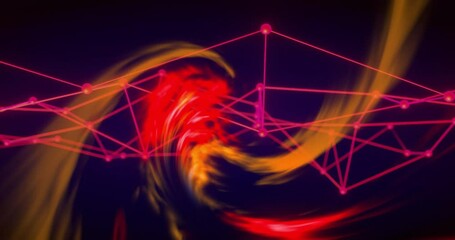 Poster - Animation of scientific data processing over dna strand on dark background