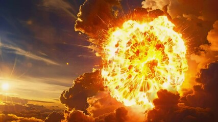 Wall Mural - fireball explosion in the sky
