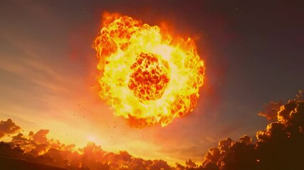 Wall Mural - fire ball sun