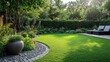 © fourtakig - Dedicated landscaper expertly pruning and shaping a lush garden, their green thumb and horticultural knowledge evident