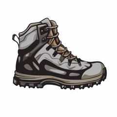 Wall Mural - Rugged Outdoor Hiking Boot Illustration on a isolated white background (1)