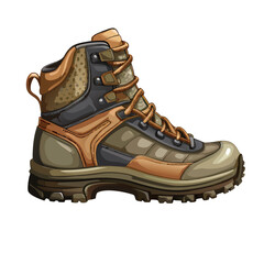 Rugged Outdoor Hiking Boot Illustration on a isolated white background (12)