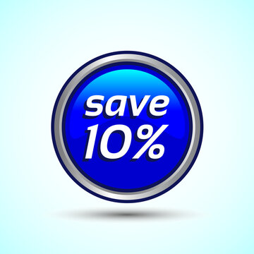 Save 10 Percent Icon Button Design Illustration, Discount Sign