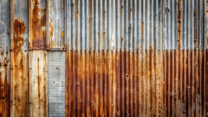 Wall Mural - Rustic and weathered background of old galvanized steel