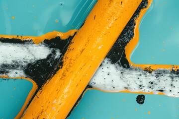 Aufkleber - Grungy concrete texture with yellow and black paint