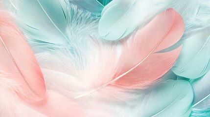 Sticker - Soft Pastel Feathers Texture Background