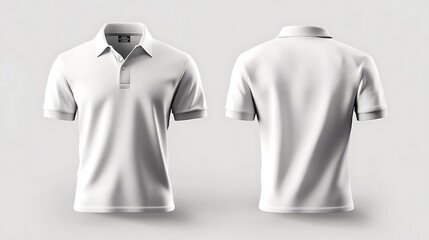 Wall Mural - Blank White Polo Shirt Mockup   Front and Back View