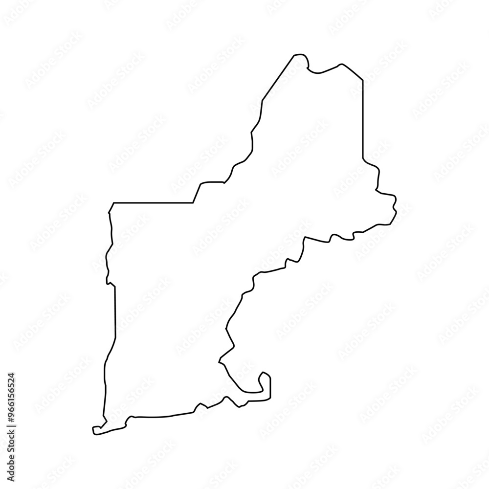 New England Outline Map Stock Vector | Adobe Stock