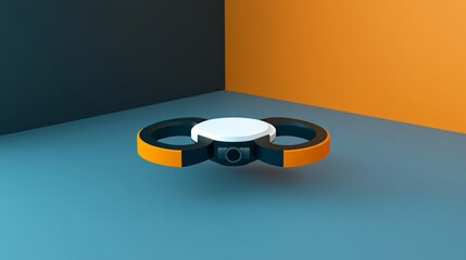 Aufkleber - 3D render of a clay style delivery drone carrying a parcel hovering in mid-air isolated on a minimalist clean background Large space for text in center Stock Photo with copy space
