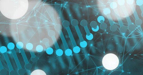 Aufkleber - Animation of dna strand and spots of light on dark background