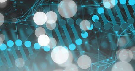 Aufkleber - Animation of dna strand and spots of light on dark background