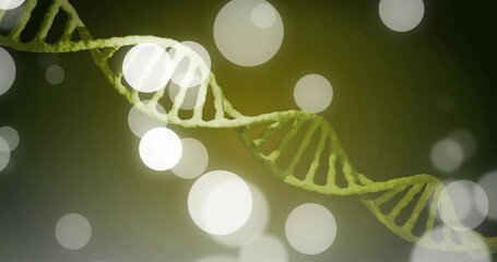 Aufkleber - Animation of dna strand and spots of light on dark background