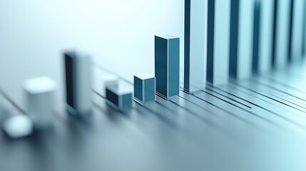 A close-up of a vertical bar chart with varying heights of bars, highlighting trends and comparisons between different data sets with a clean, white background