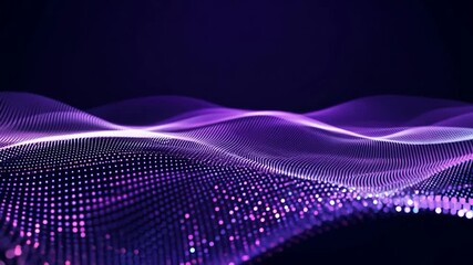 Poster - Abstract background with a flowing wave made of particles representing concepts such as technology, digital communication, and big data