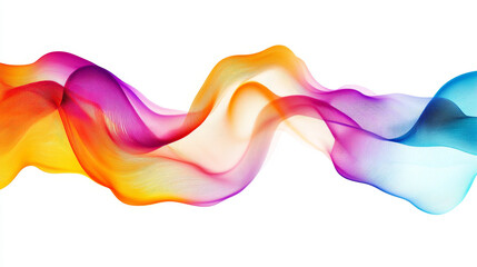 Abstract, wavy stripes in colorful lines are designed against a white background. This creative art, created using a blending tool, can be used for promoting new products or as a report cover.