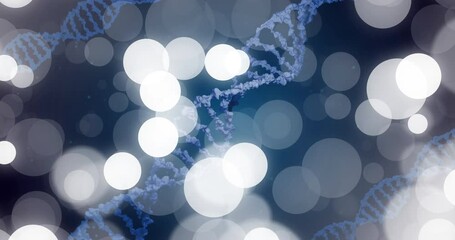 Aufkleber - Animation of dna strand and spots of light on dark background