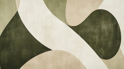 Poster - Abstract pattern featuring muted earth tones and flowing shapes, designed for contemporary style interiors or artwork display