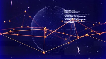 Poster - Animation of network of connections over data processing and globe