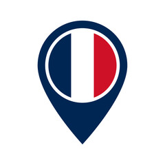 Wall Mural - France flag location icon