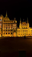 Wall Mural - Night panorama of Parliament from Lajos Kossuth Square, Budapest, Hungary