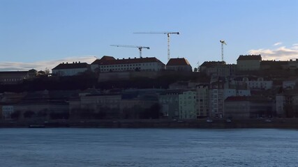 Canvas Print - The sunset panorama of Buda and Danube, Budapest, Hungary