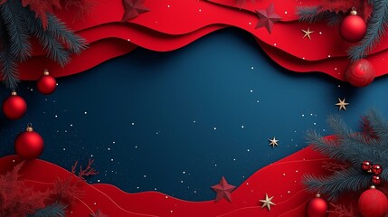 Poster - Abstract red Christmas background