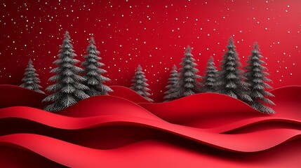 Poster - Abstract red Christmas background