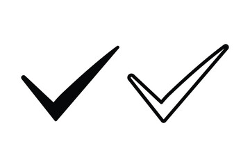Poster - check mark icon set. tick mark symbol vector. black check mark icon. correct vote choice isolated sy