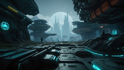 Poster - War with cyber aliens wallpaper game art