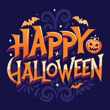 Bloody Happy Halloween Typography,  Icons and theme