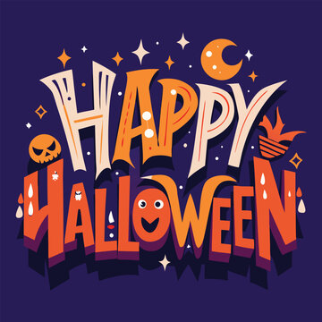 Spooky Happy Halloween Typography, Free Icons and Theme