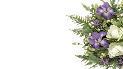 Beautiful floral arrangement featuring vibrant purple and white flowers, perfect for backgrounds or decorative purposes.